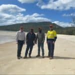Metallica Minerals Executive Chairman, Theo Psaros, CFS General Manager Nicholas Villa with Dingaal representatives, Kenneth McLean (Walmbaar Aboriginal Corporation